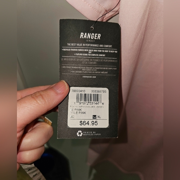 Womens Ranger Alyn Drirelease® Jersey - Pale Pink Size XL BNWTs - Picture 6 of 6